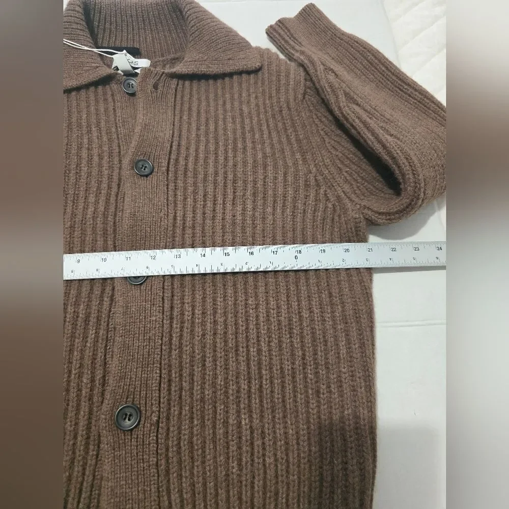 COS Alpaca Blend Ribbed Button Down Cardigan For Men Size XS